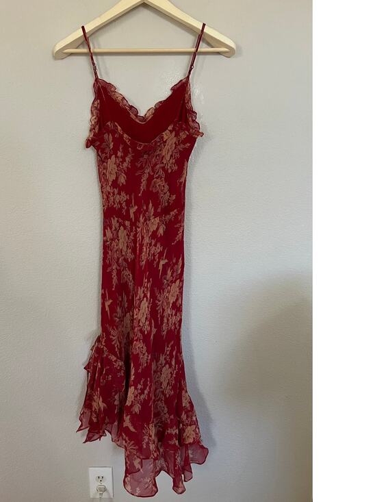 Betsey Johnson Dresses & Skirts - Vintage Betsy Johnson Silk Pink Floral Slip Dress Size 8 Y2K Rare